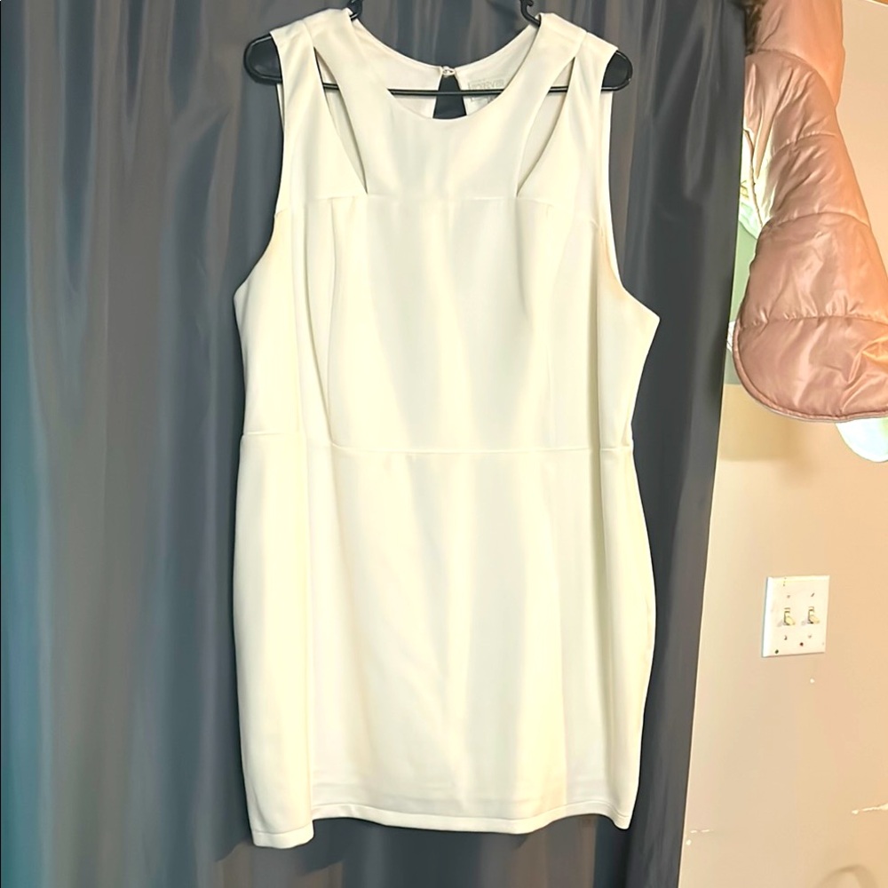 Forever 21 Cream Sleeveless Mini Dress